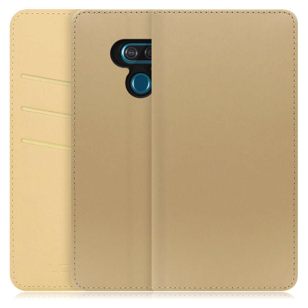 LOOF SKIN Series LG K50 用  [ゴールド] ケース カバー 手帳型ケース スマホケース ブック型 手帳型カバー カードポケット カード収納