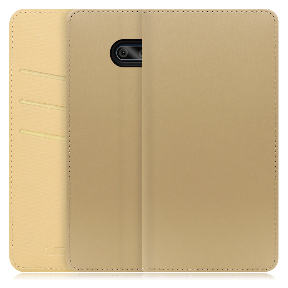 LOOF SKIN Series LG G8X ThinQ 用  [ゴールド] ケース カバー 手帳型ケース スマホケース ブック型 手帳型カバー カードポケット カード収納