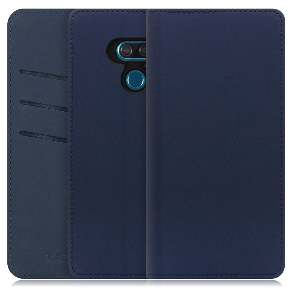 LOOF SKIN Series LG K50 用 [ネイビー] ケース カバー 手帳型ケース スマホケース ブック型 手帳型カバー カードポケット カード収納