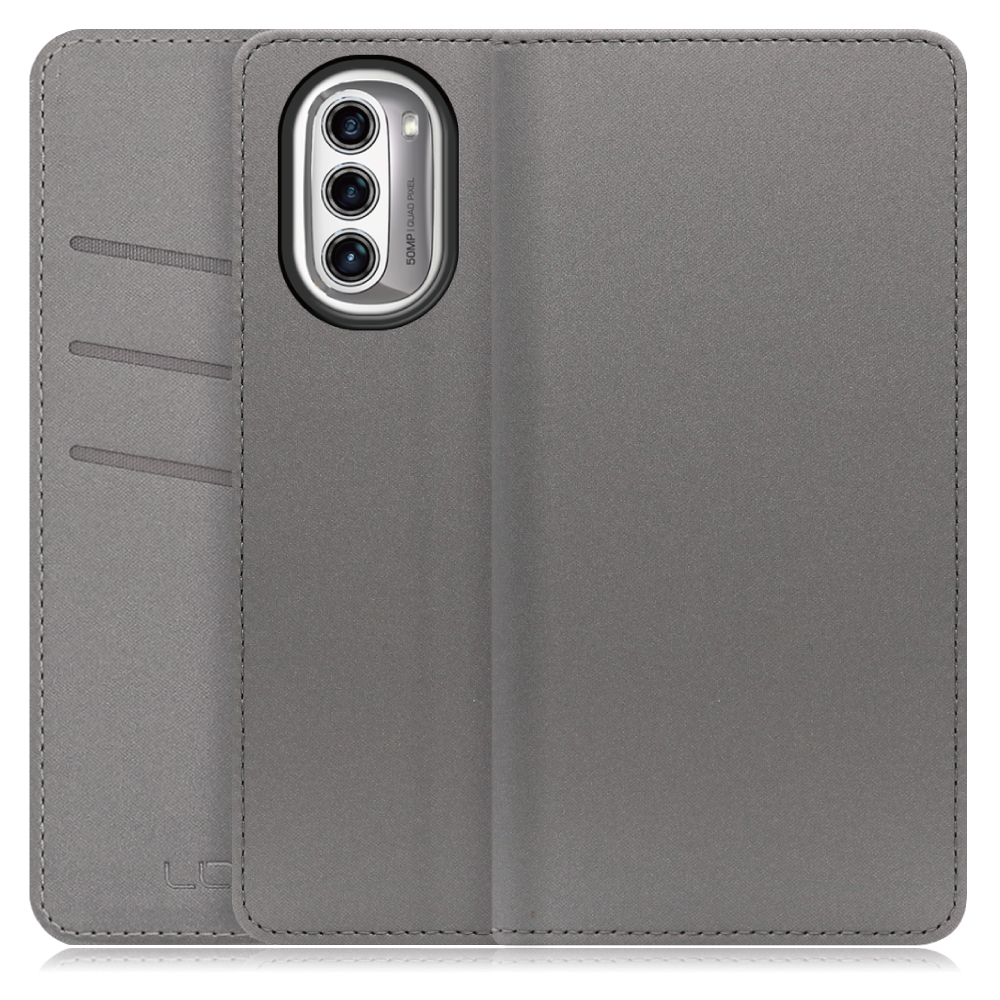 LOOF SKIN Series moto g52j 5G 用  [グレー] ケース カバー 手帳型ケース スマホケース ブック型 手帳型カバー カードポケット カード収納