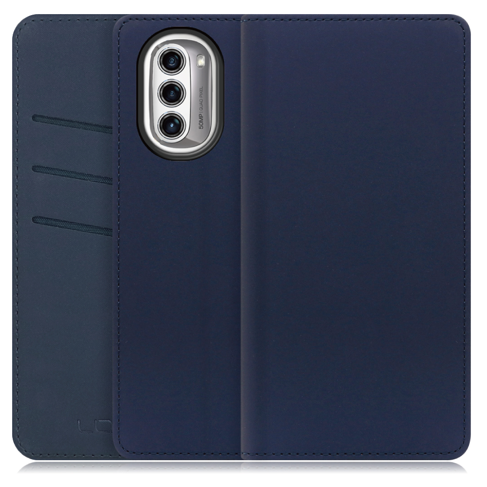 LOOF SKIN Series moto g52j 5G 用 [ネイビー] ケース カバー 手帳型ケース スマホケース ブック型 手帳型カバー カードポケット カード収納