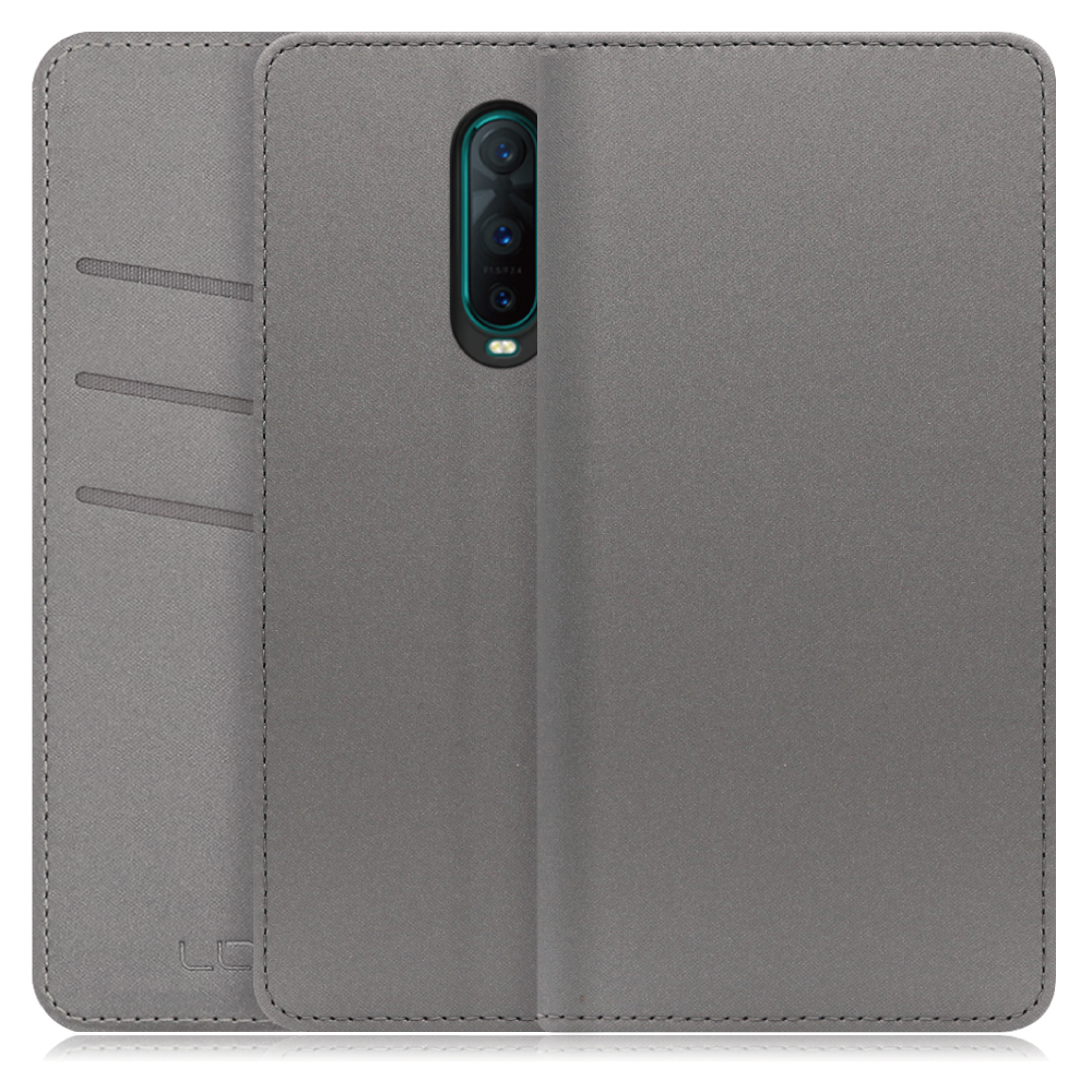 LOOF SKIN Series OPPO R17 Pro 用  [グレー] ケース カバー 手帳型ケース スマホケース ブック型 手帳型カバー カードポケット カード収納