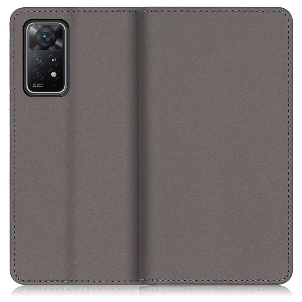 LOOF SKIN Xiaomi Redmi Note 11 Pro 5G   [グレー] ケース カバー 手帳型ケース スマホケース ブック型 手帳型カバー カードポケット カード収納