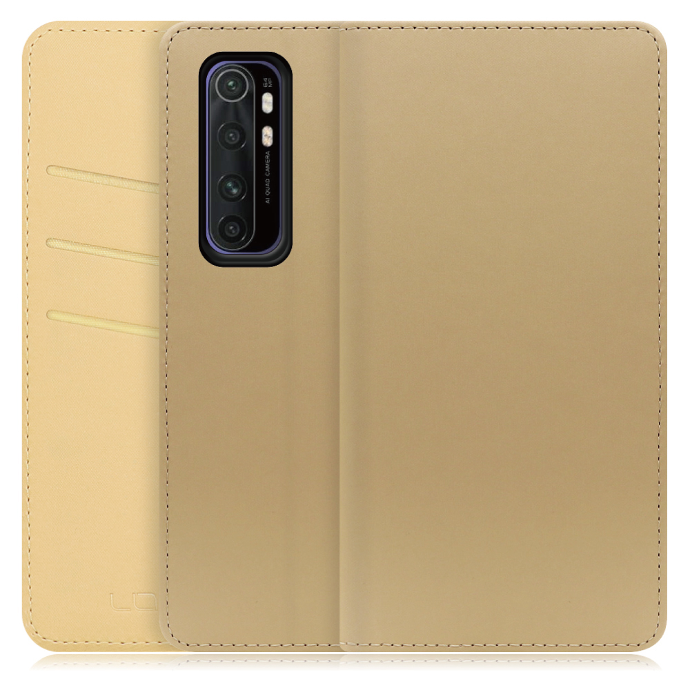 LOOF SKIN Series Xiaomi Mi Note 10 Lite  用  [ゴールド] ケース カバー 手帳型ケース スマホケース ブック型 手帳型カバー カードポケット カード収納