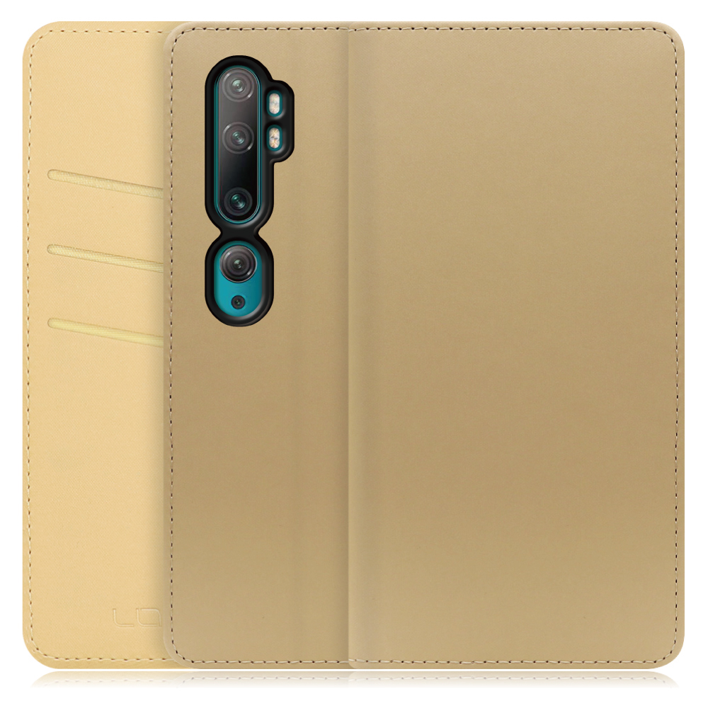 LOOF SKIN Series Xiaomi Mi Note 10 / Mi Note 10 Pro / M1910F4G / M1910F4S 用  [ゴールド] ケース カバー 手帳型ケース スマホケース ブック型 手帳型カバー カードポケット カード収納