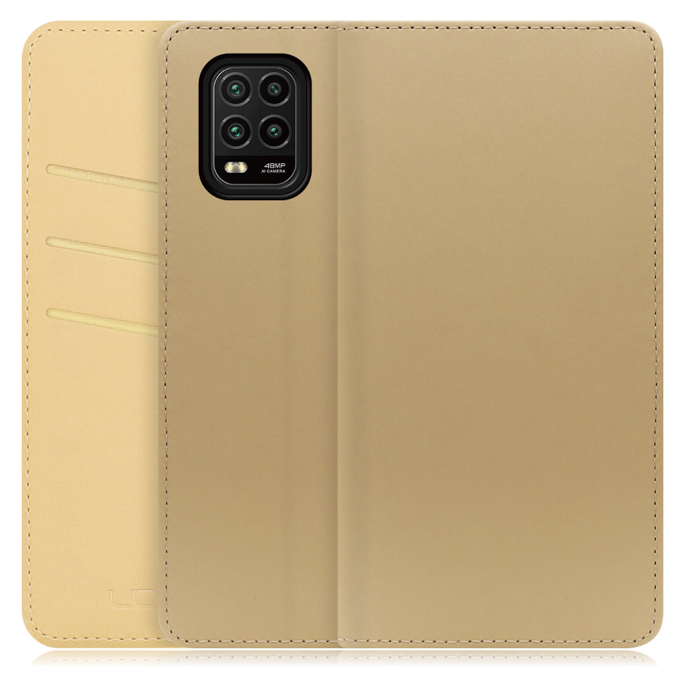 LOOF SKIN Series Xiaomi Mi 10 Lite 5G 用  [ゴールド] ケース カバー 手帳型ケース スマホケース ブック型 手帳型カバー カードポケット カード収納