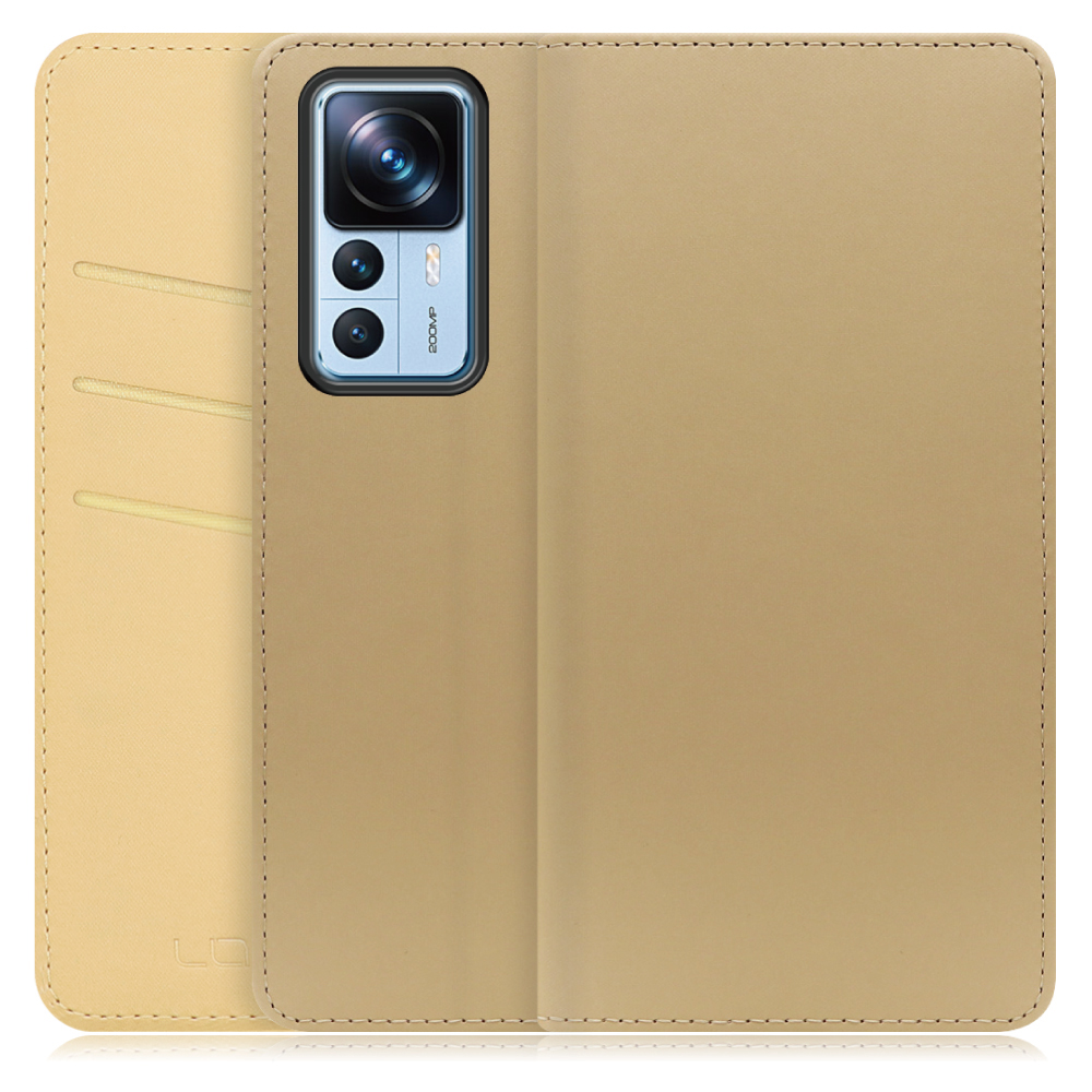 LOOF SKIN Series Xiaomi 12T Pro シャオミー 用  [ゴールド] ケース カバー 手帳型ケース スマホケース ブック型 手帳型カバー カードポケット カード収納