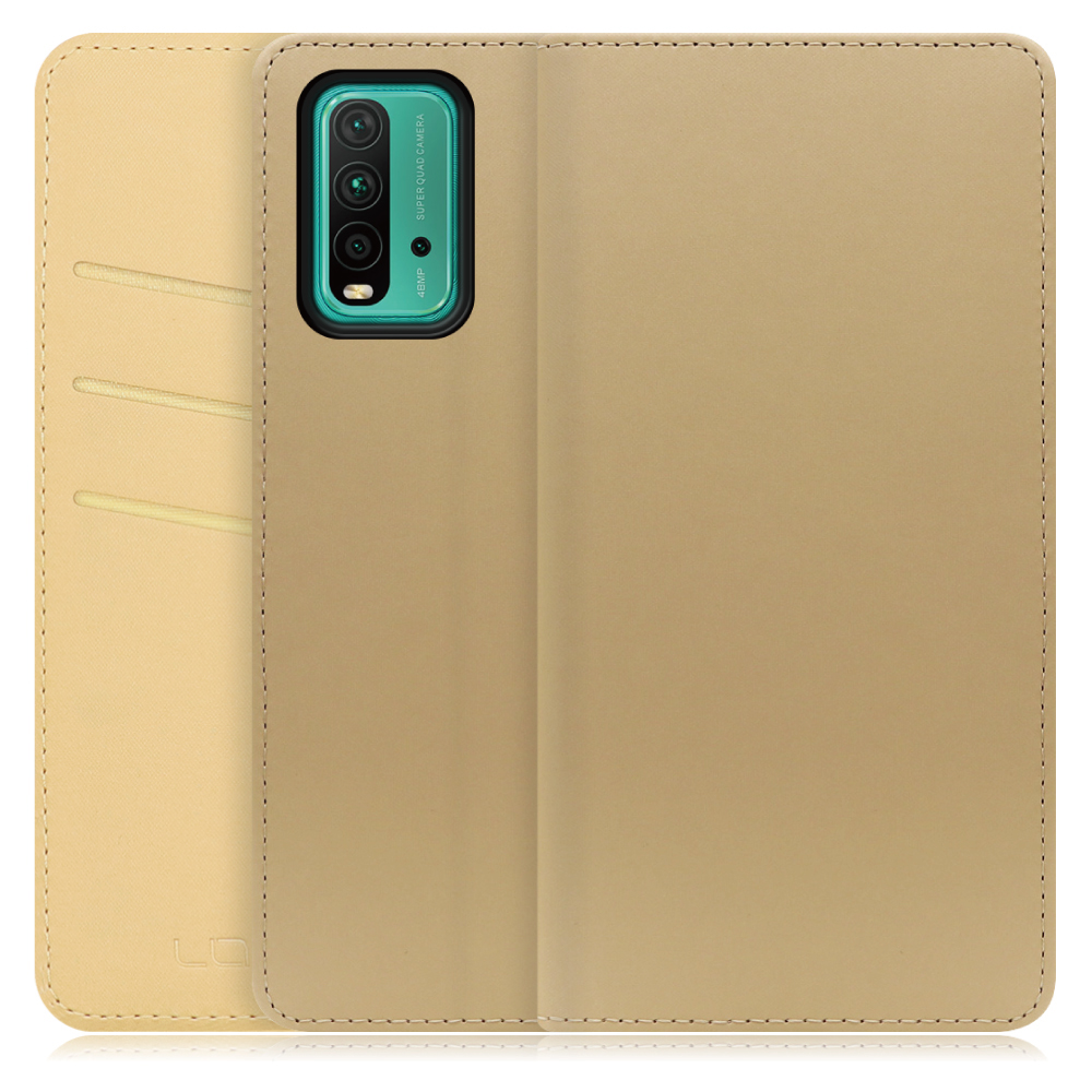 LOOF SKIN Series Xiaomi Redmi 9T 用  [ゴールド] ケース カバー 手帳型ケース スマホケース ブック型 手帳型カバー カードポケット カード収納