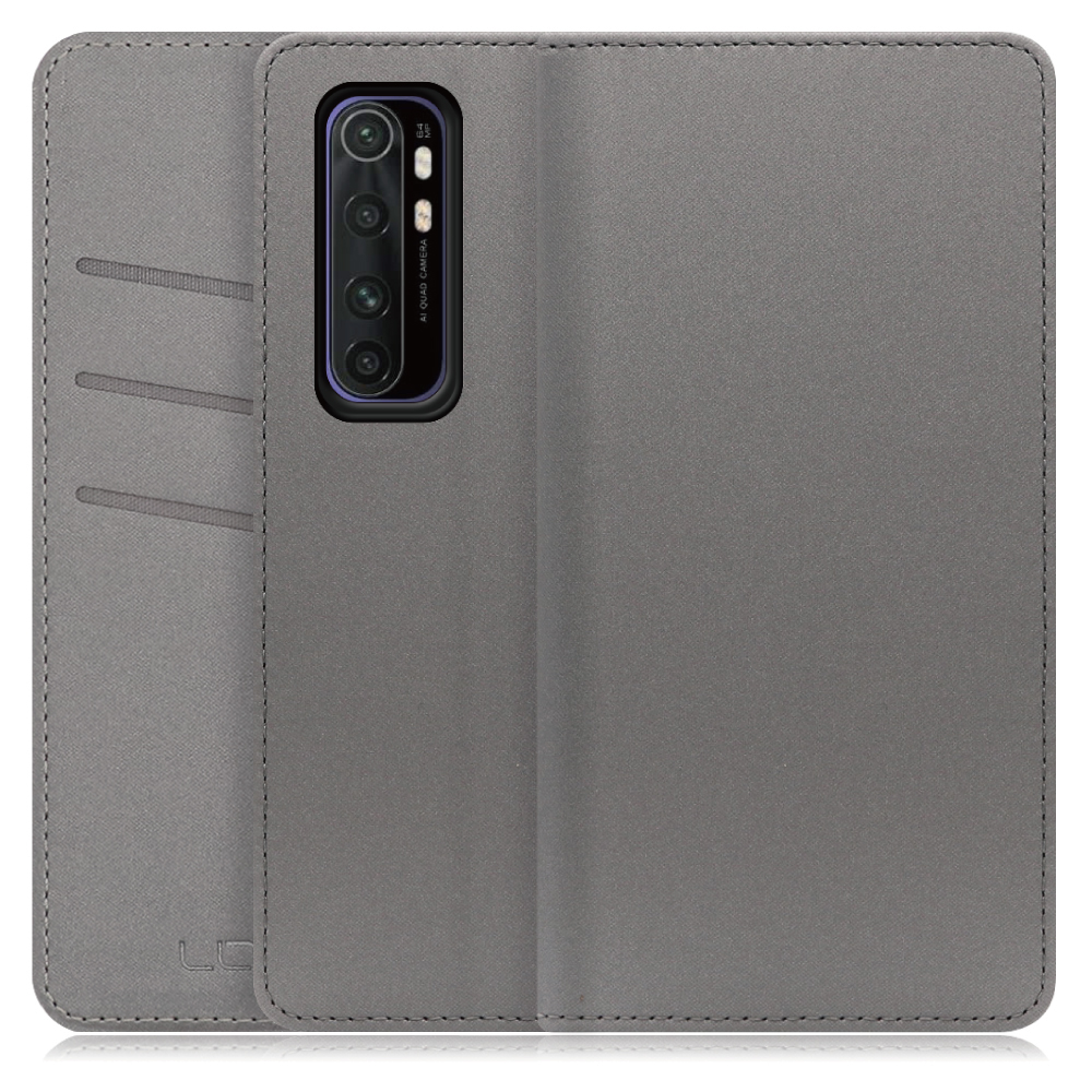 LOOF SKIN Series Xiaomi Mi Note 10 Lite  用  [グレー] ケース カバー 手帳型ケース スマホケース ブック型 手帳型カバー カードポケット カード収納