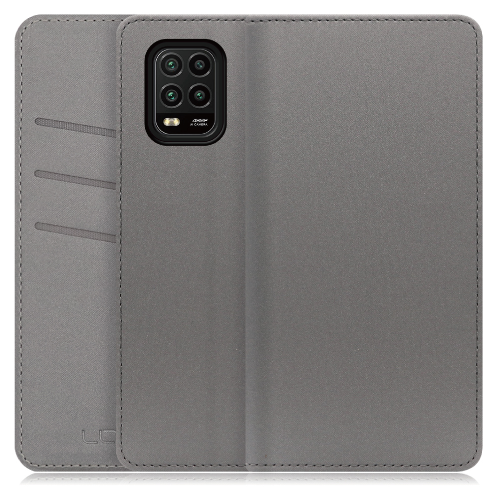 LOOF SKIN Series Xiaomi Mi 10 Lite 5G 用  [グレー] ケース カバー 手帳型ケース スマホケース ブック型 手帳型カバー カードポケット カード収納