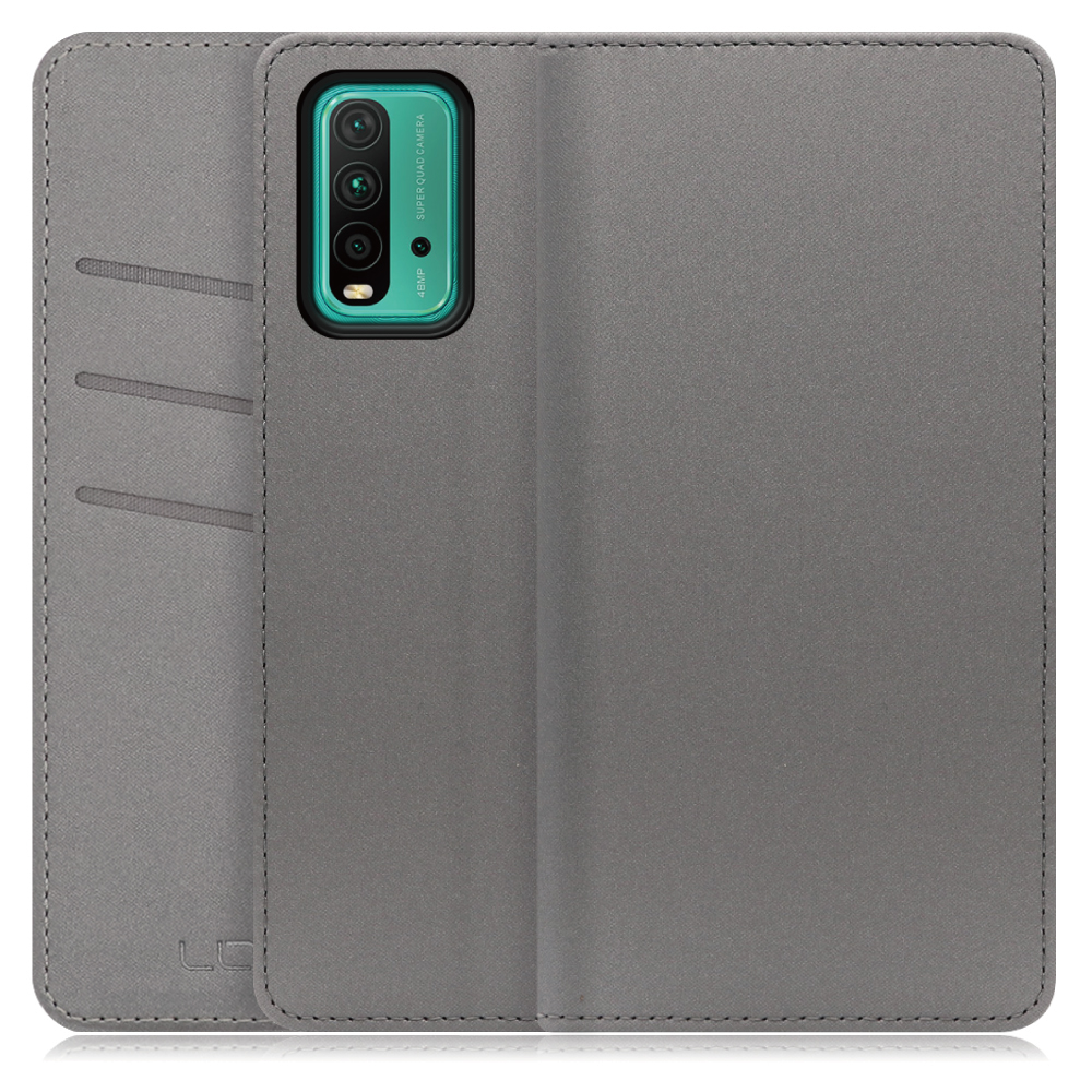LOOF SKIN Series Xiaomi Redmi 9T 用  [グレー] ケース カバー 手帳型ケース スマホケース ブック型 手帳型カバー カードポケット カード収納