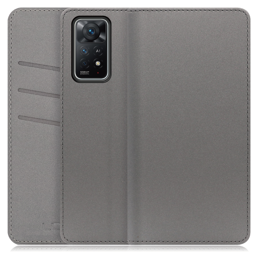 LOOF SKIN Series Xiaomi Redmi Note 11 Pro 5G 用  [グレー] ケース カバー 手帳型ケース スマホケース ブック型 手帳型カバー カードポケット カード収納