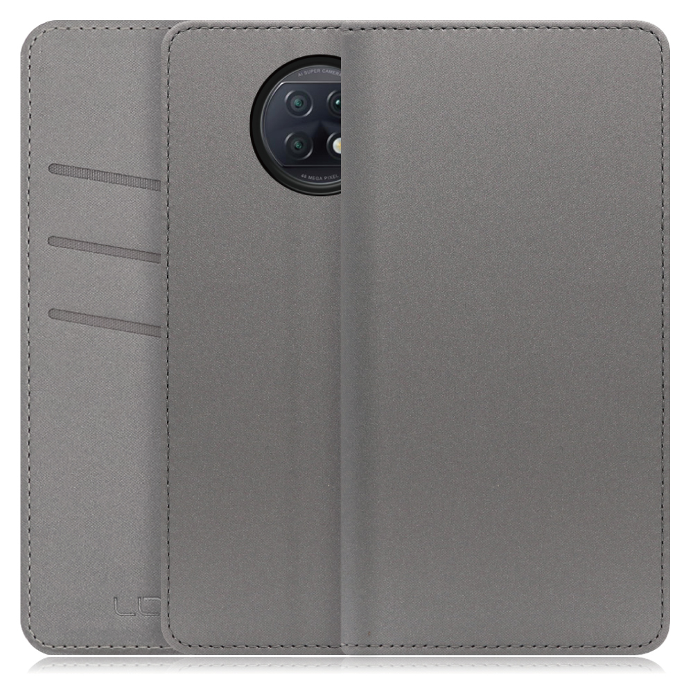LOOF SKIN Series Xiaomi Redmi Note 9T 用  [グレー] ケース カバー 手帳型ケース スマホケース ブック型 手帳型カバー カードポケット カード収納