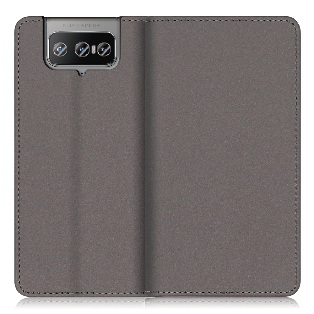 LOOF SKIN ASUS Zenfone 8 Flip  [グレー] ケース カバー 手帳型ケース スマホケース ブック型 手帳型カバー カードポケット カード収納