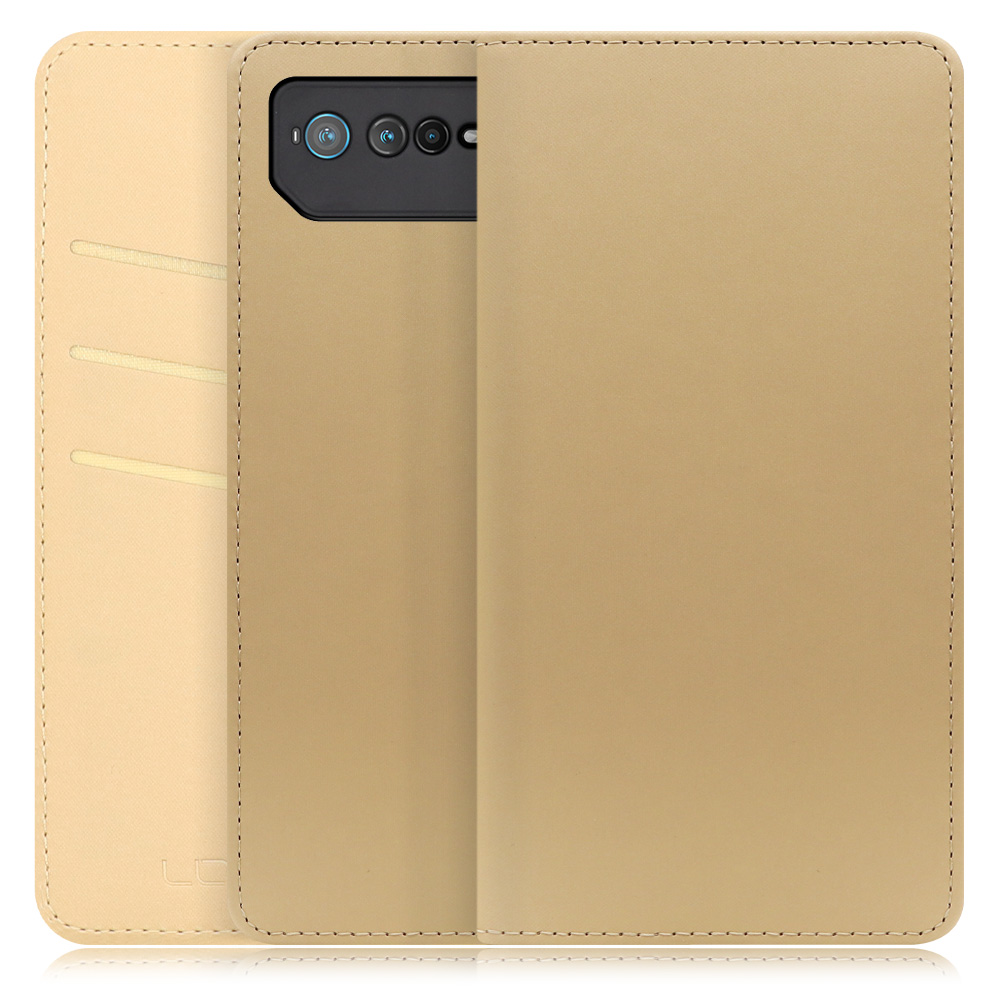 LOOF SKIN Series ASUS ROG Phone 6 / 6 Pro 用  [ゴールド] ケース カバー 手帳型ケース スマホケース ブック型 手帳型カバー カードポケット カード収納
