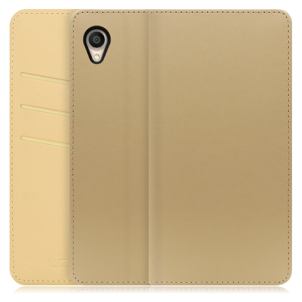 LOOF SKIN Series ZenFone Live (L1) / ZA550KL 用  [ゴールド] ケース カバー 手帳型ケース スマホケース ブック型 手帳型カバー カードポケット カード収納
