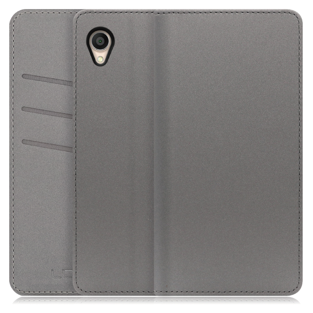 LOOF SKIN Series ZenFone Live (L1) / ZA550KL 用  [グレー] ケース カバー 手帳型ケース スマホケース ブック型 手帳型カバー カードポケット カード収納
