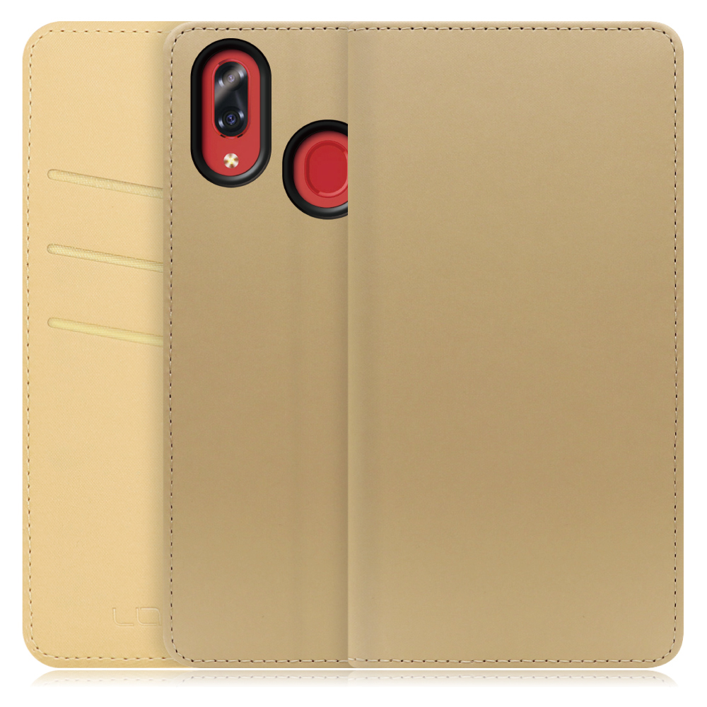 LOOF SKIN Series Libero S10 用  [ゴールド] ケース カバー 手帳型ケース スマホケース ブック型 手帳型カバー カードポケット カード収納