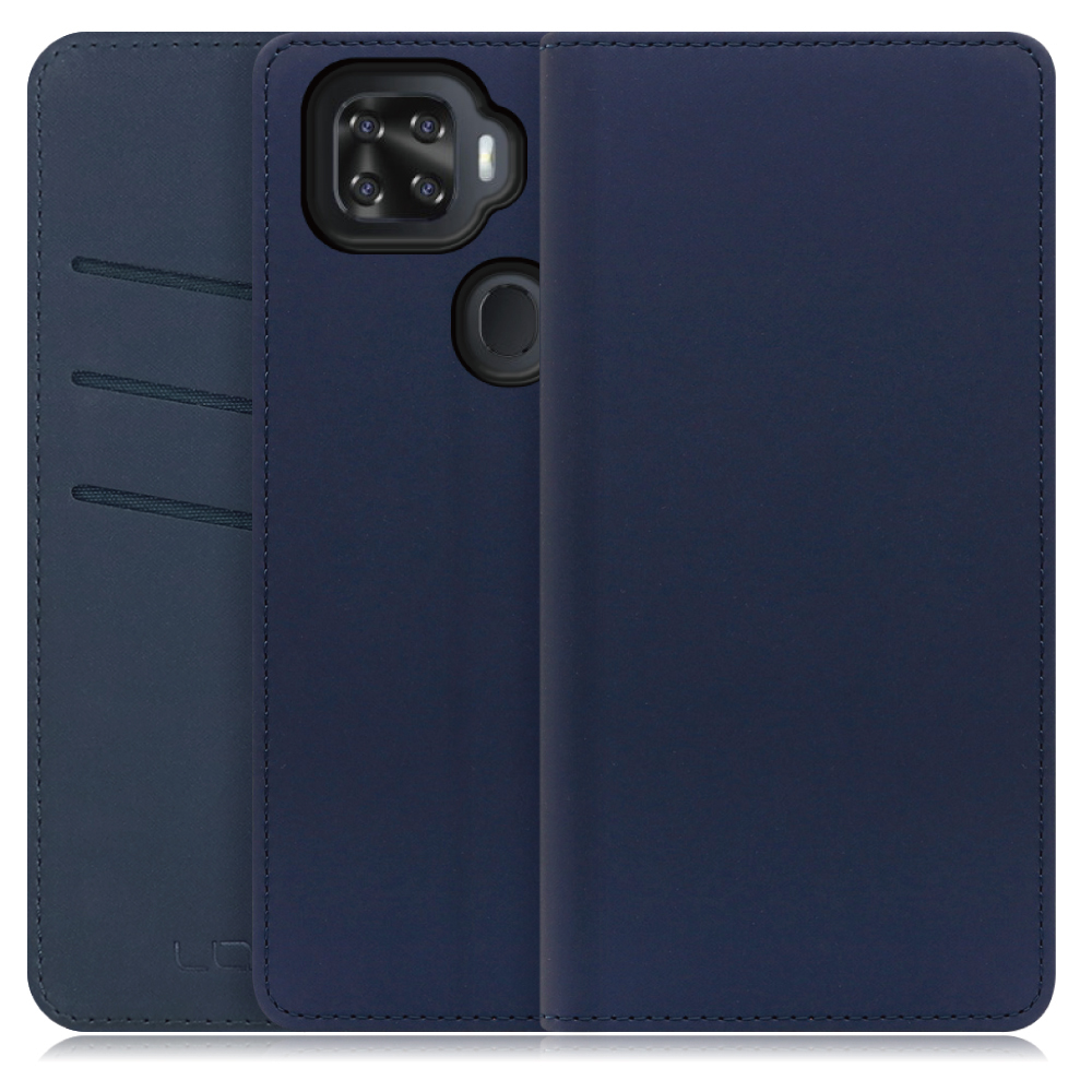 LooCo Official Shop LOOF SKIN Series ZTE a1 ZTG01 用 [ネイビー] ケース カバー 手帳型 ケース スマホケース ブック型 手帳型カバー カードポケット カード収納