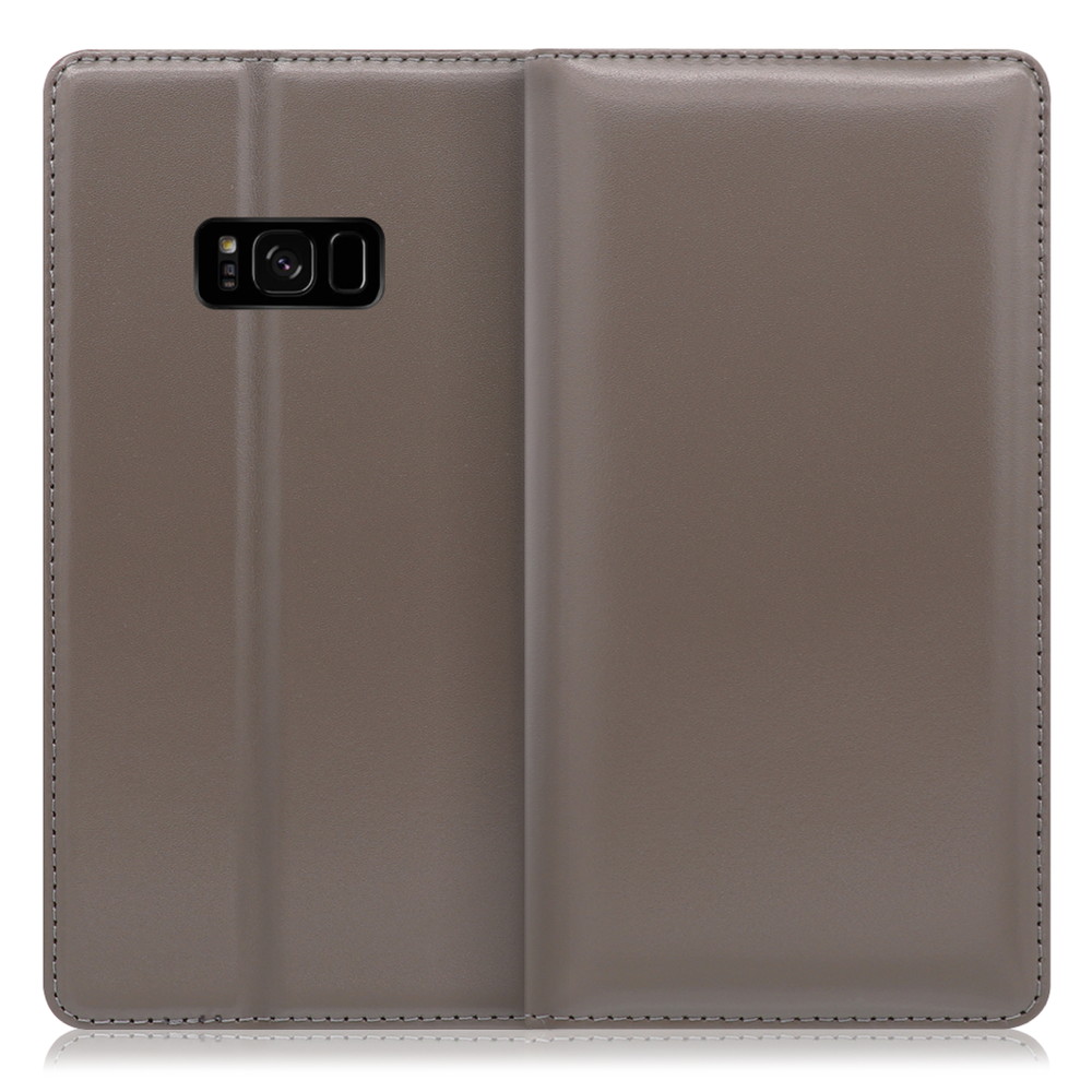 LOOF Simplle Galaxy S8 / SC-02J / SCV36 用 [グレー]本革 マグネット不使用 手帳型ケース カード収納 幅広ポケット ベルトなし