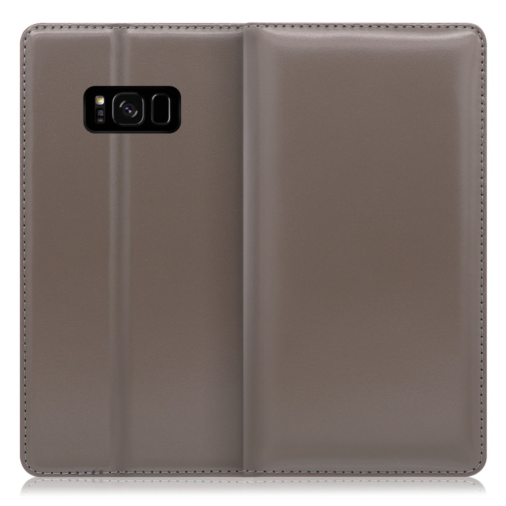 LOOF Simplle Galaxy S8+ / SC-03J / SCV35 用 [グレー]本革 マグネット不使用 手帳型ケース カード収納 幅広ポケット ベルトなし