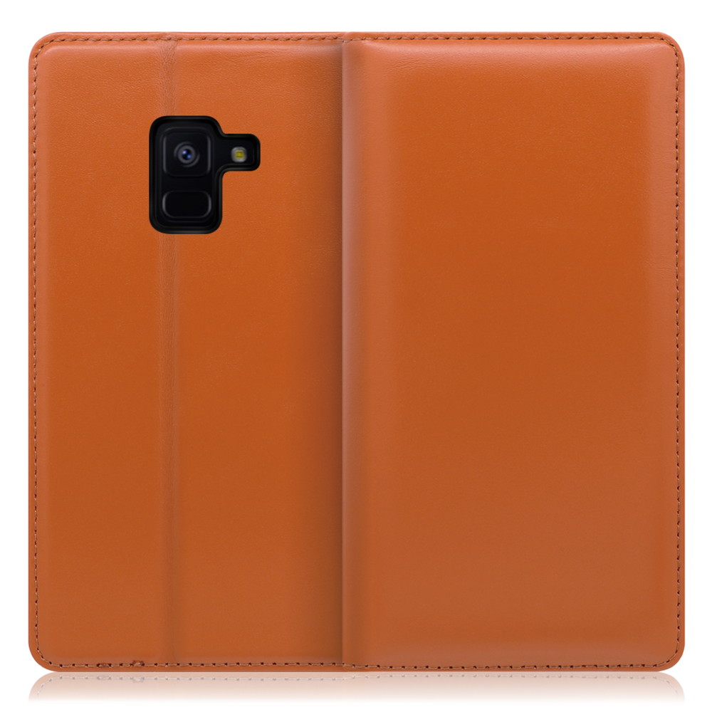 LOOF Simplle Galaxy Feel2 / SC-02L 用 [オレンジ]本革 マグネット不使用 手帳型ケース カード収納 幅広ポケット ベルトなし