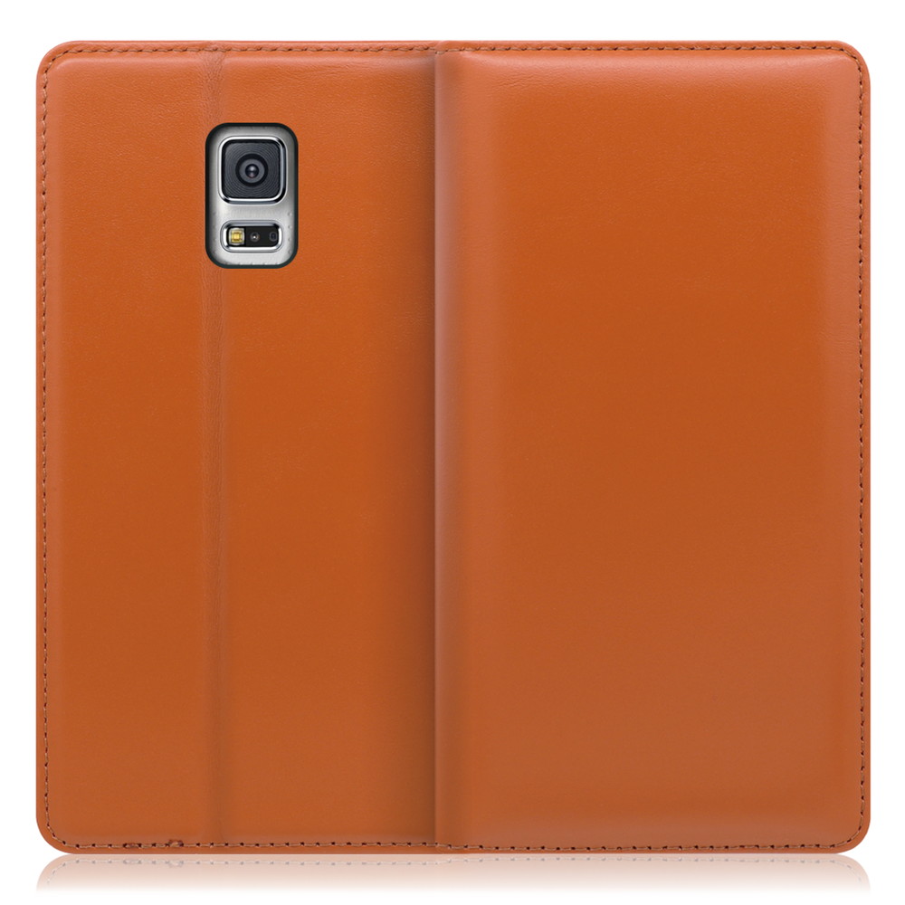 LOOF Simplle Galaxy S5 / SC-04F 用 [オレンジ]本革 マグネット不使用 手帳型ケース カード収納 幅広ポケット ベルトなし