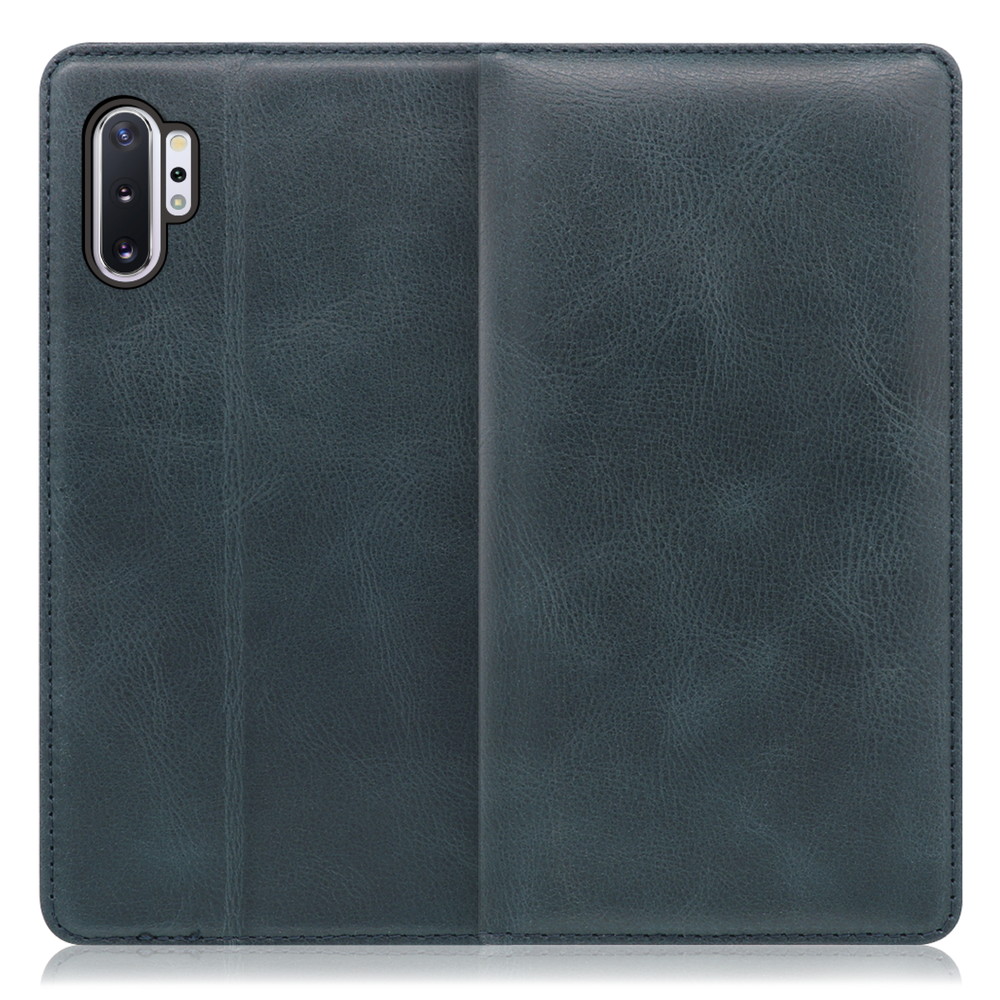 LOOF Simplle Galaxy Note10+ / SC-01M / SCV45 用 [テールグリーン]本革 マグネット不使用 手帳型ケース カード収納 幅広ポケット ベルトなし