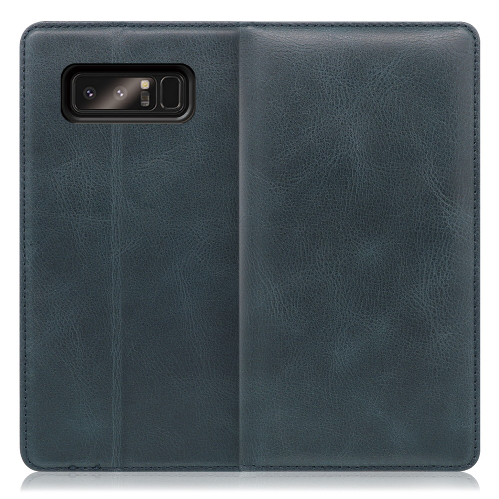 LOOF Simplle Galaxy Note8 / SC-01K / SCV37 用 [テールグリーン]本革 マグネット不使用 手帳型ケース カード収納 幅広ポケット ベルトなし