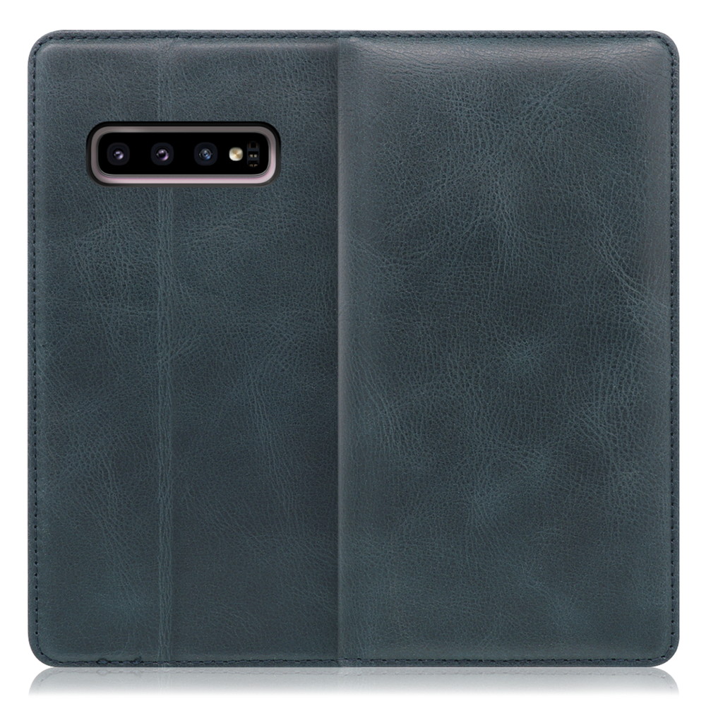 LOOF Simplle Galaxy S10 / SC-03L / SCV41 用 [テールグリーン]本革 マグネット不使用 手帳型ケース カード収納 幅広ポケット ベルトなし