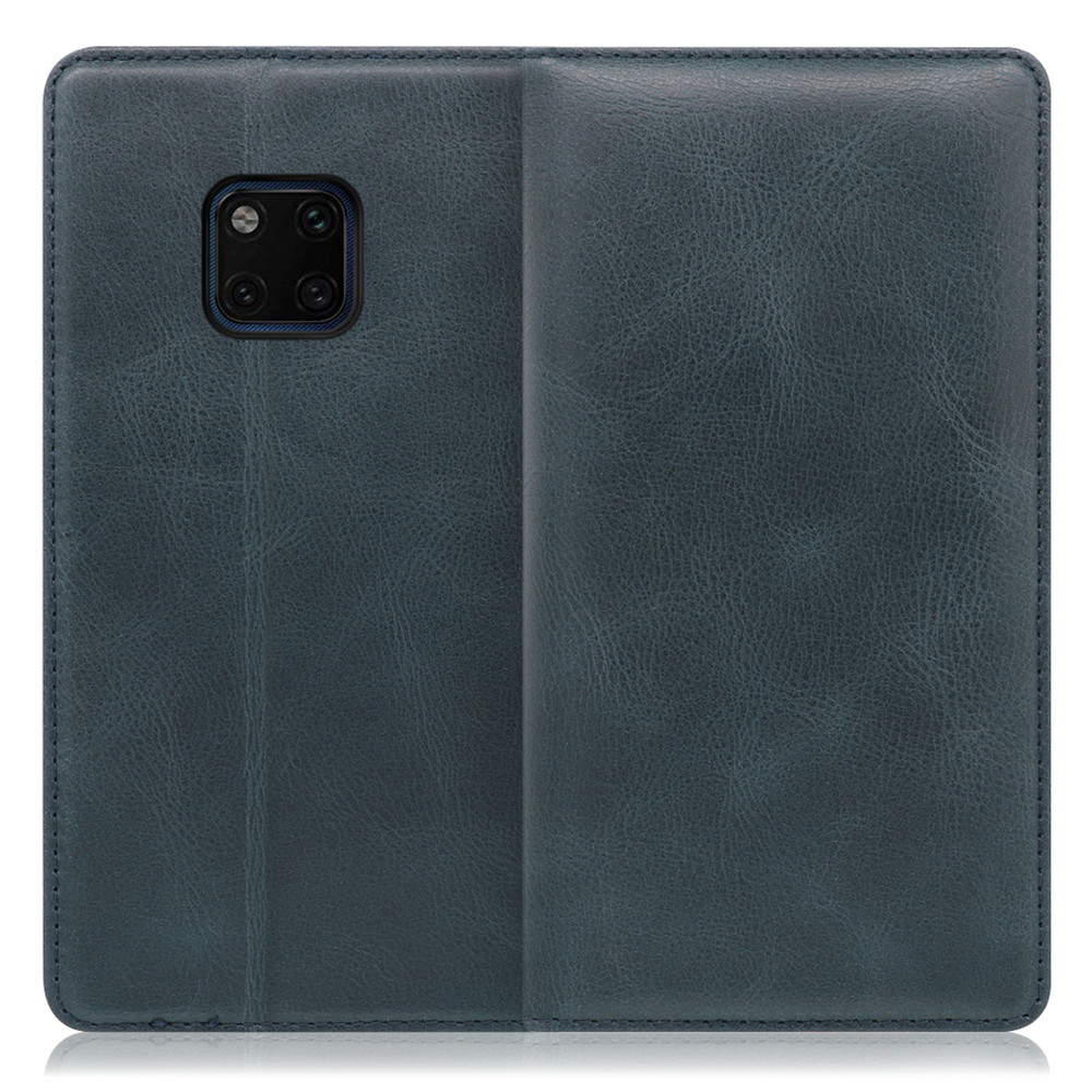 LOOF Simplle HUAWEI Mate 20 Pro / LYA-L29 用 [テールグリーン]本革 マグネット不使用 手帳型ケース カード収納 幅広ポケット ベルトなし