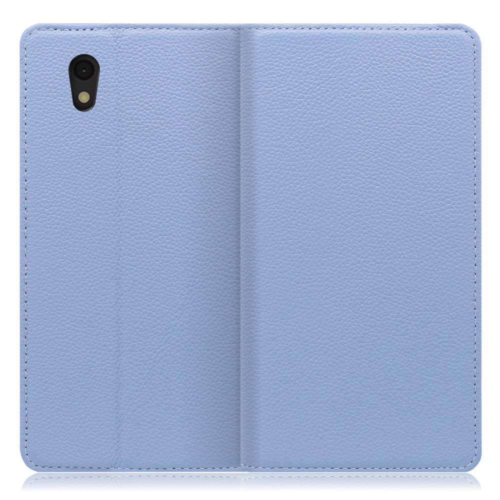 LOOF Pastel Android One S3 用 [ブルー] 丈夫な本革 お手入れ不要 手帳型ケース カード収納 幅広ポケット ベルトなし