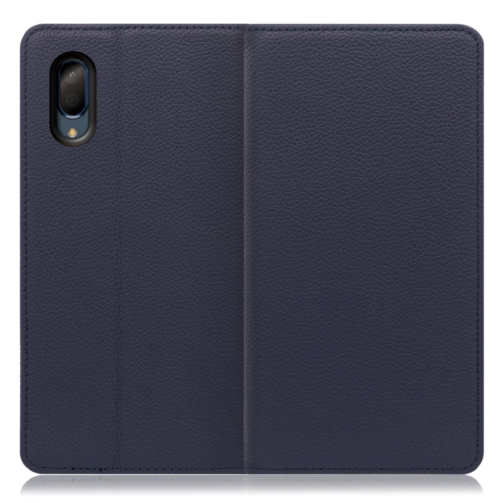 LOOF Pastel AQUOS sense3 plus / sense3 plus サウンド / SHV46 用 [ネイビー] 丈夫な本革 お手入れ不要 手帳型ケース カード収納 幅広ポケット ベルトなし