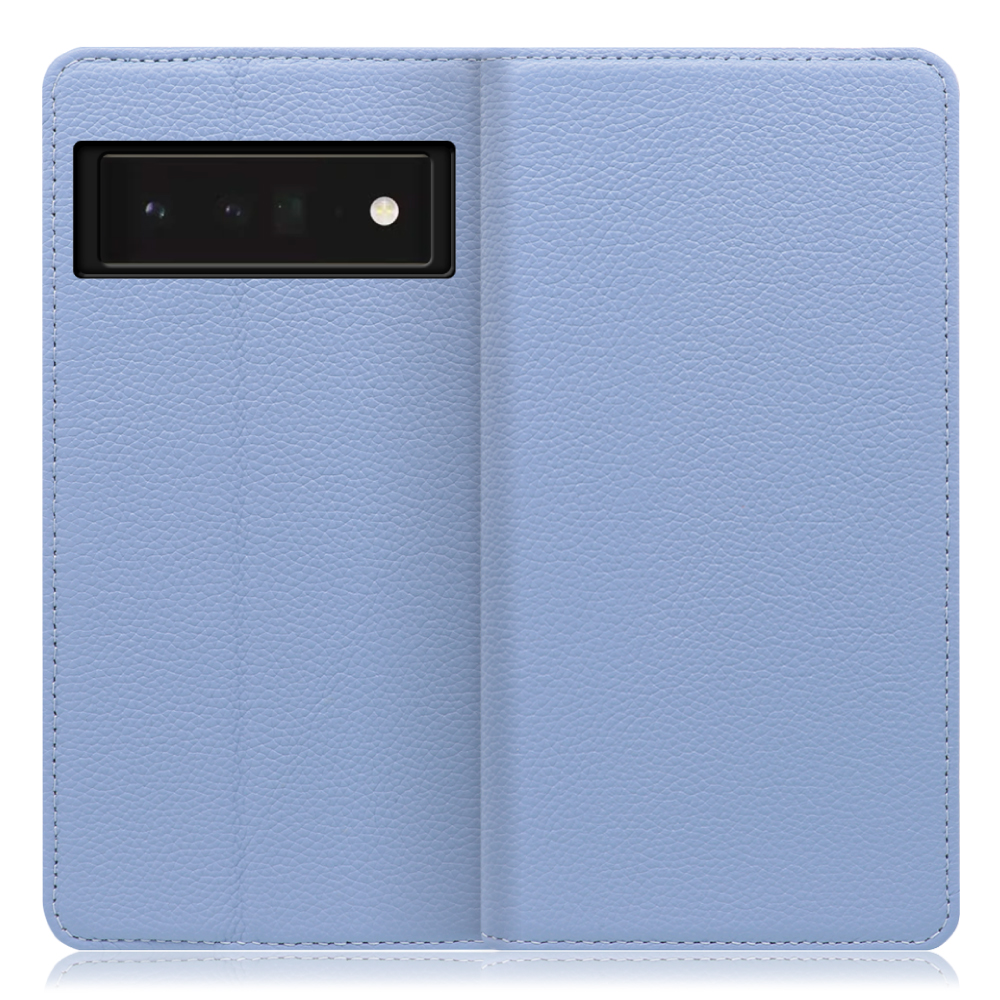 LOOF Pastel Series Google Pixel 6 Pro [ブルー] 丈夫な本革 お手入れ不要 手帳型ケース カード収納 幅広ポケット ベルトなし