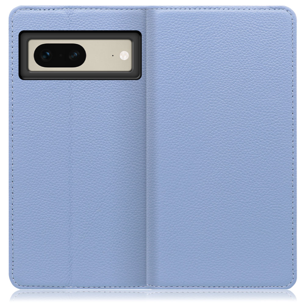 LOOF Pastel Series Google Pixel 7 ピクセル 用 [ブルー] 丈夫な本革 お手入れ不要 手帳型ケース カード収納 幅広ポケット ベルトなし