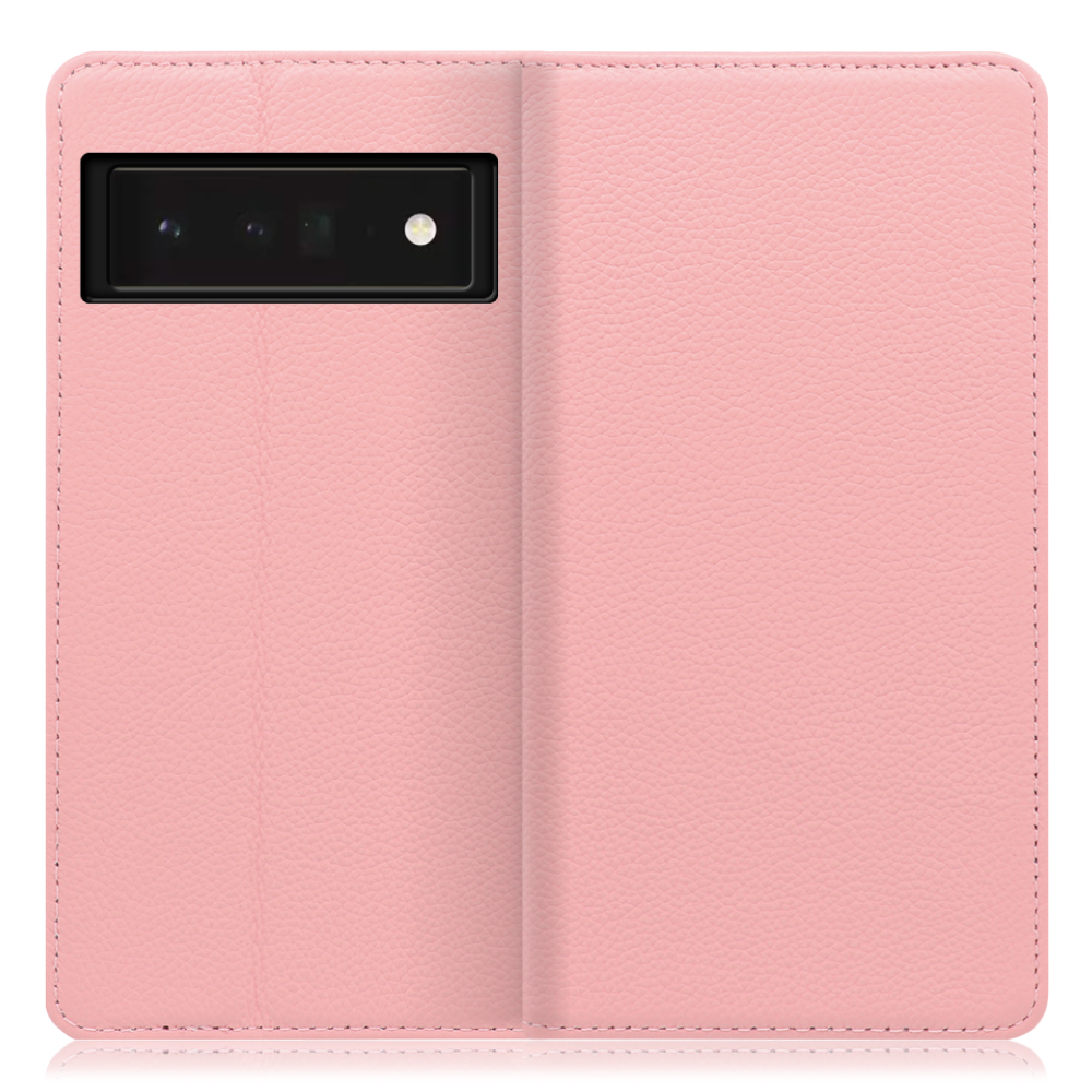 LOOF Pastel Series Google Pixel 6 Pro [ピンク] 丈夫な本革 お手入れ不要 手帳型ケース カード収納 幅広ポケット ベルトなし