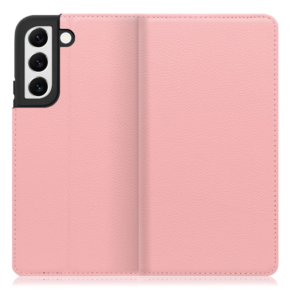 LOOF Pastel Galaxy S22 / SC-51C / SCG13 用 [ピンク] 丈夫な本革 お手入れ不要 手帳型ケース カード収納 幅広ポケット ベルトなし