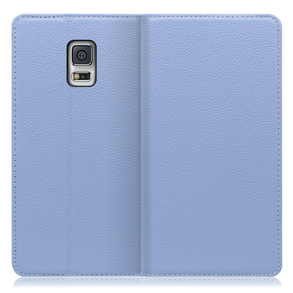 LOOF Pastel Galaxy S5 / SC-04F 用 [ブルー] 丈夫な本革 お手入れ不要 手帳型ケース カード収納 幅広ポケット ベルトなし