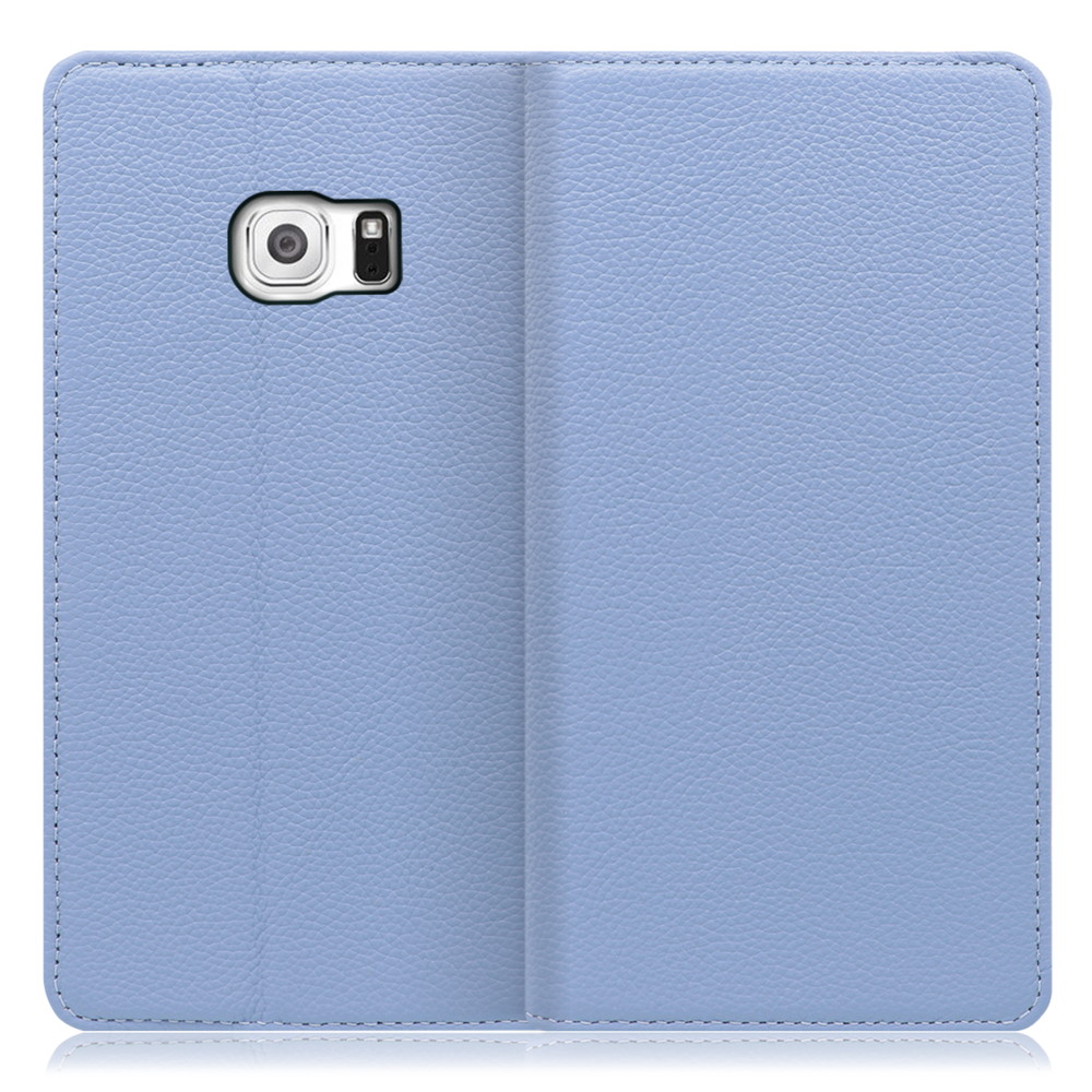 LOOF Pastel Galaxy S6 / SC-05G 用 [ブルー] 丈夫な本革 お手入れ不要 手帳型ケース カード収納 幅広ポケット ベルトなし
