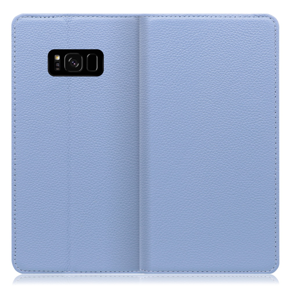 LOOF Pastel Galaxy S8+ / SC-03J / SCV35 用 [ブルー] 丈夫な本革 お手入れ不要 手帳型ケース カード収納 幅広ポケット ベルトなし