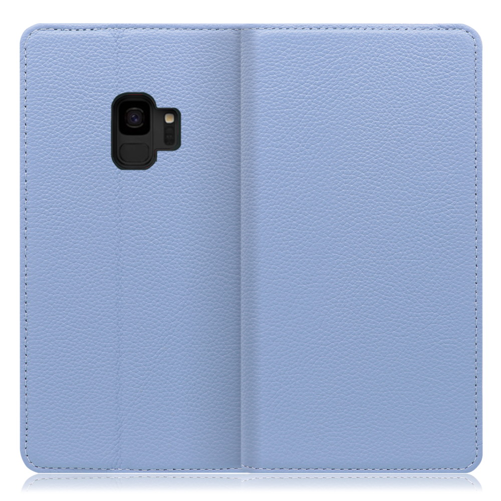 LOOF Pastel Galaxy S9 / SC-02K / SCV38 用 [ブルー] 丈夫な本革 お手入れ不要 手帳型ケース カード収納 幅広ポケット ベルトなし