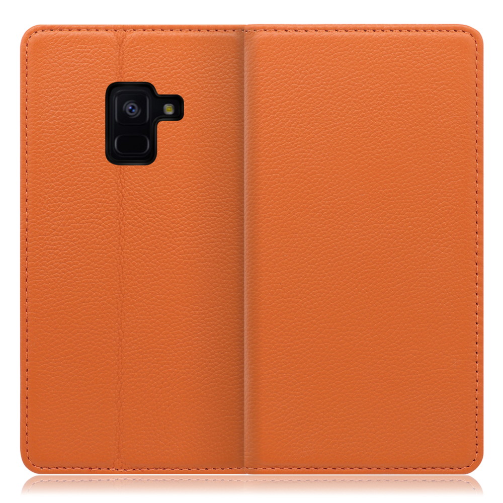 LOOF Pastel Galaxy Feel2 / SC-02L 用 [オレンジ] 丈夫な本革 お手入れ不要 手帳型ケース カード収納 幅広ポケット ベルトなし