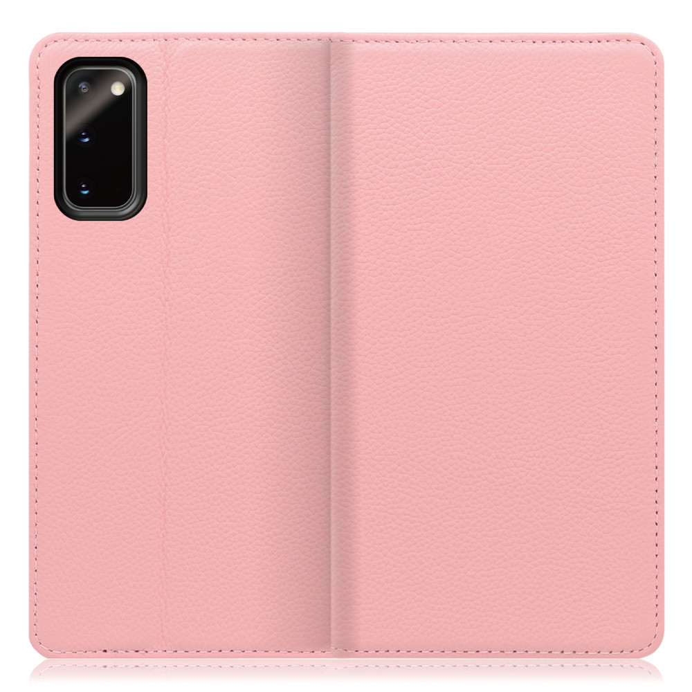 LOOF Pastel Galaxy S20 5G / SC-51A / SCG01 用 [ピンク] 丈夫な本革 お手入れ不要 手帳型ケース カード収納 幅広ポケット ベルトなし
