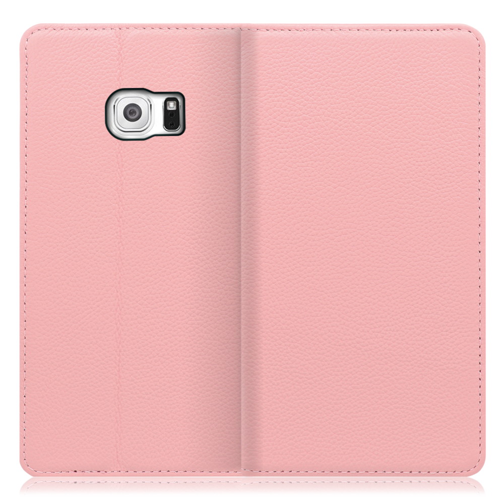 LOOF Pastel Galaxy S6 / SC-05G 用 [ピンク] 丈夫な本革 お手入れ不要 手帳型ケース カード収納 幅広ポケット ベルトなし