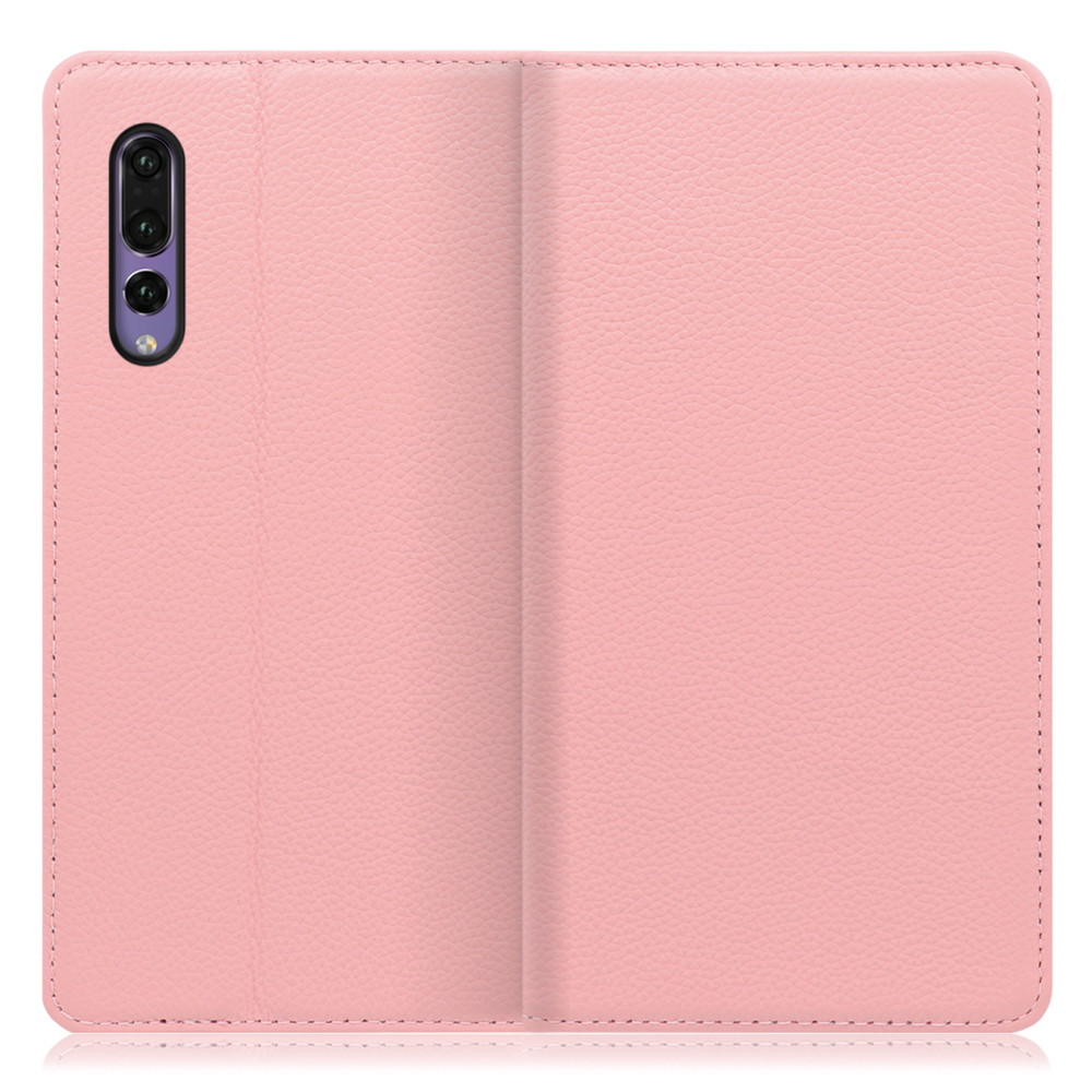 LOOF Pastel HUAWEI P20 Pro 用 [ピンク] 丈夫な本革 お手入れ不要 手帳型ケース カード収納 幅広ポケット ベルトなし