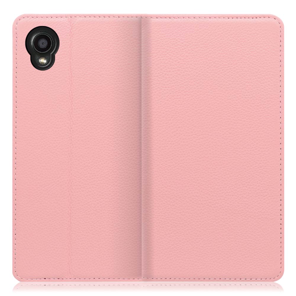 LOOF Pastel Series DIGNO BX2 [ピンク] 丈夫な本革 お手入れ不要 手帳型ケース カード収納 幅広ポケット ベルトなし