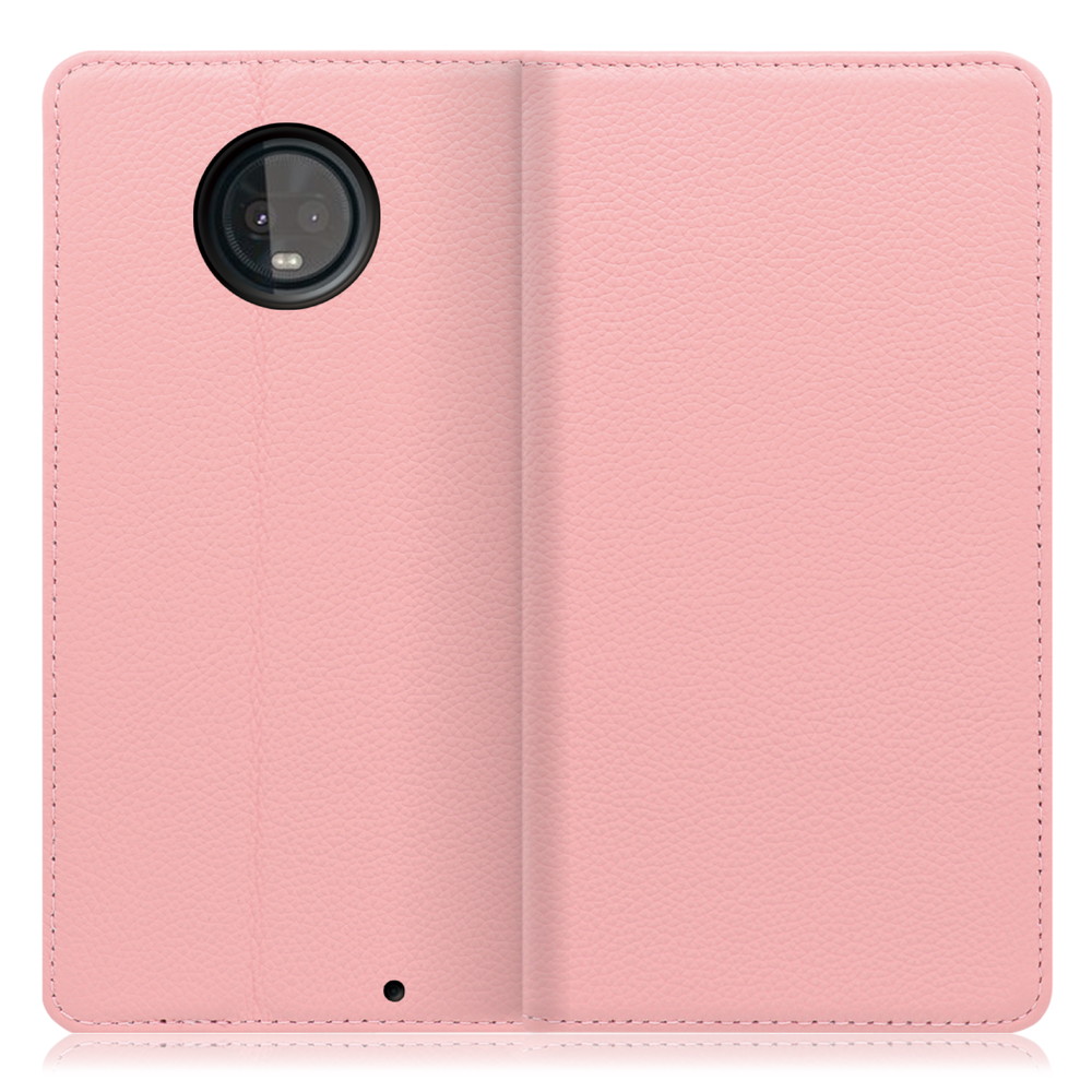LOOF Pastel motorola moto z3 play 用 [ピンク] 丈夫な本革 お手入れ不要 手帳型ケース カード収納 幅広ポケット ベルトなし