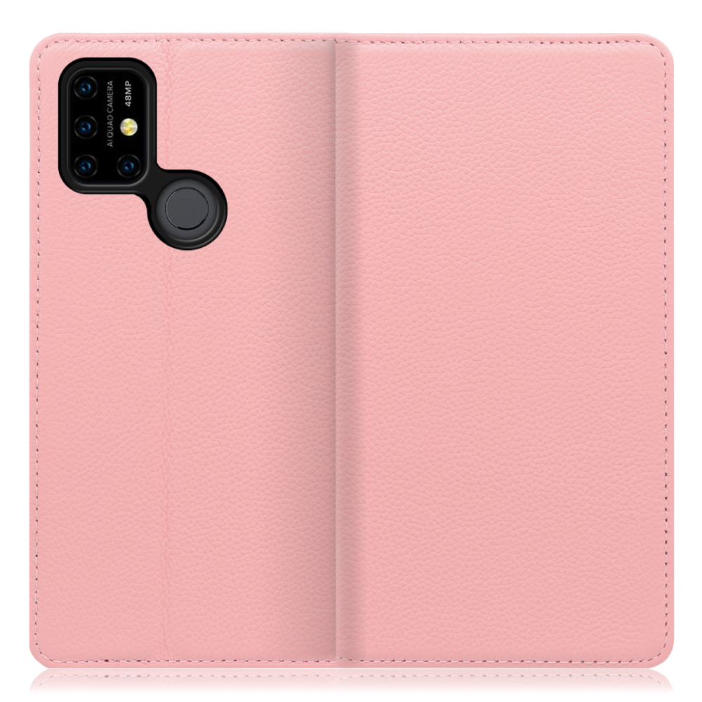 LOOF Pastel UMIDIGI Power 3 用 [ピンク] 丈夫な本革 お手入れ不要 手帳型ケース カード収納 幅広ポケット ベルトなし