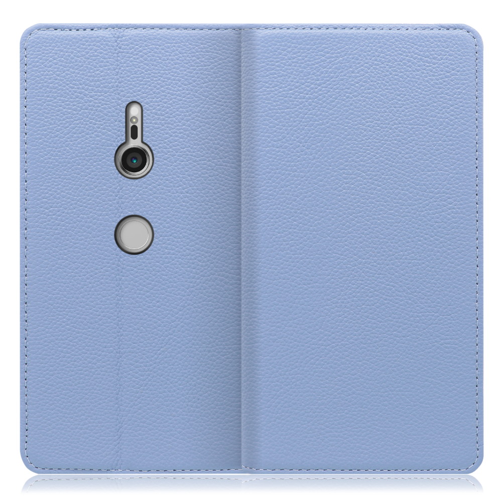 LOOF Pastel Xperia XZ3 / SO-01L / SOV39 用 [ブルー] 丈夫な本革 お手入れ不要 手帳型ケース カード収納 幅広ポケット ベルトなし
