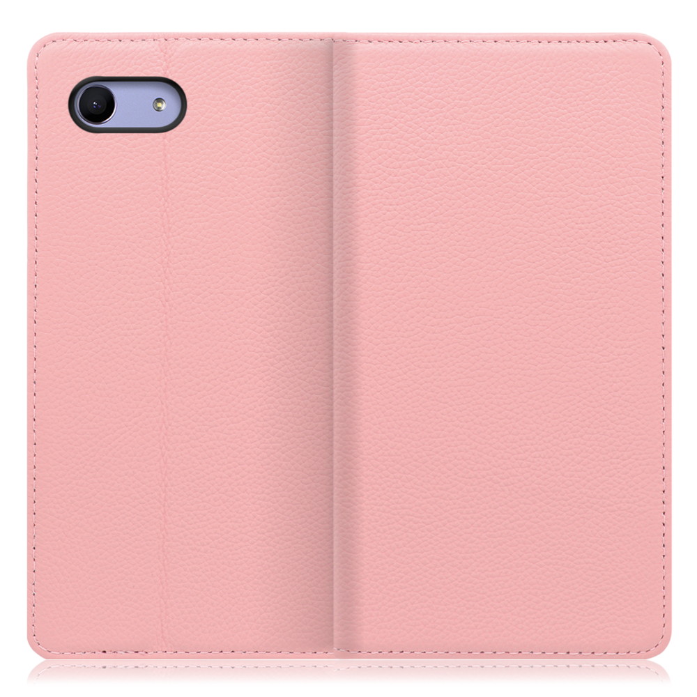 LOOF Pastel Xperia Ace / SO-02L 用 [ピンク] 丈夫な本革 お手入れ不要 手帳型ケース カード収納 幅広ポケット ベルトなし